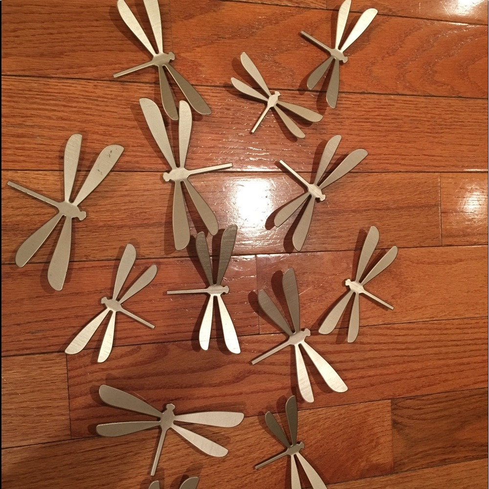 Set of 14 dragonflies wall decorations with tacs
